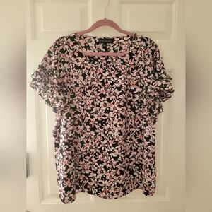 Lane Bryant Size 18W Black, Pink & White Blouse